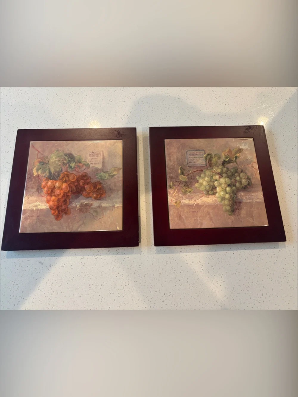 Vintage Danhui Nai Vineyard Wall Art Plaques – Set of 2 (Merlot & Montrachet